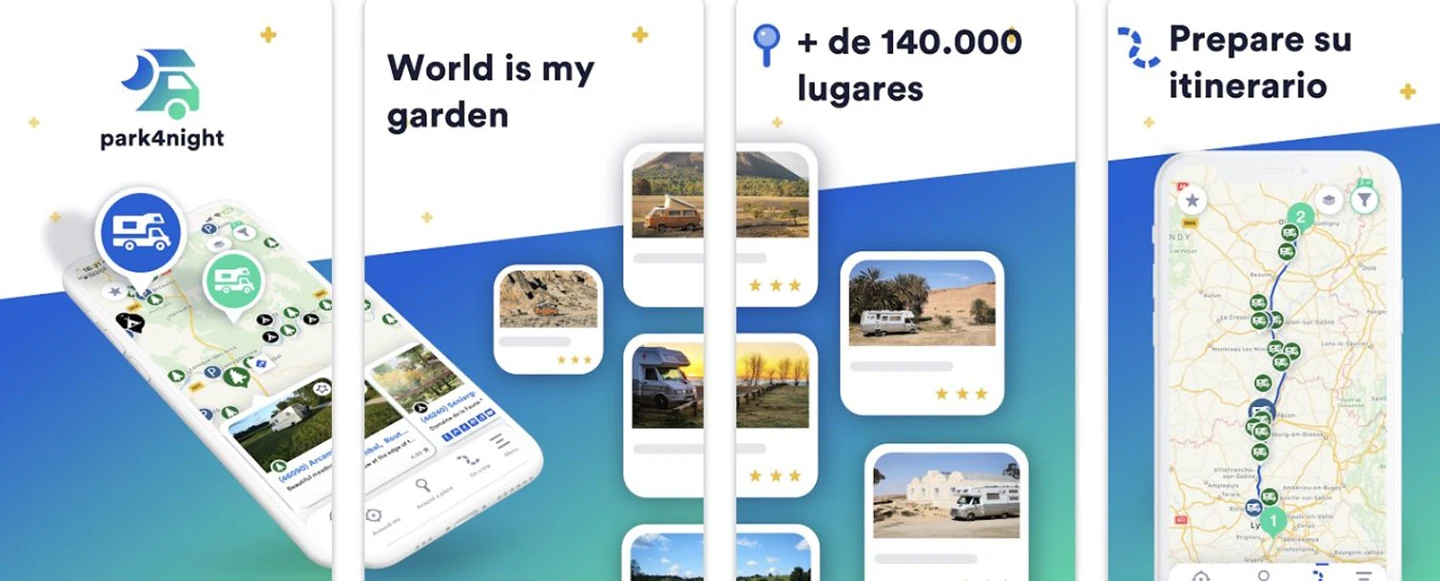 aplicaciones para viajar en furgoneta camper park4night
