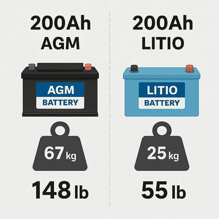 Batería AGM o batería de litio furgoneta comparacion agm litio