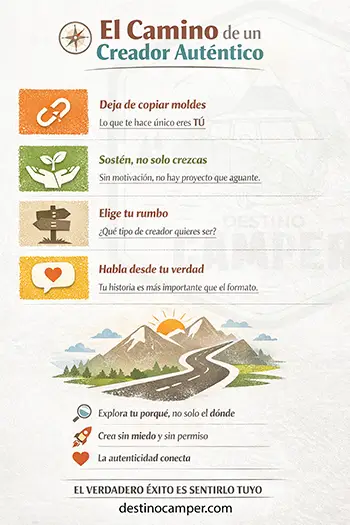 CREADOR DE CONTENIDO CAMPER INFOGRAFIA El camino de un creador de contenido autentico - mini