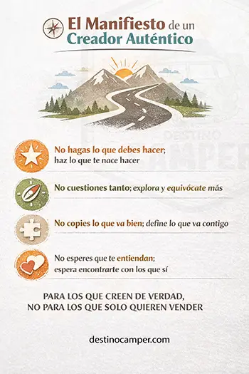 CREADOR DE CONTENIDO CAMPER INFOGRAFIA El manifiesto de un creador auténtico - mini