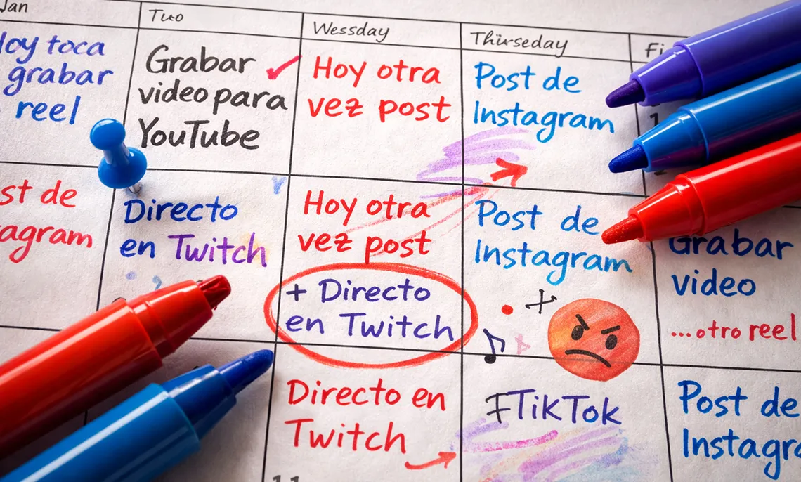 Creadores de contenido camper - calendario saturado y presion por publicar innecesaria