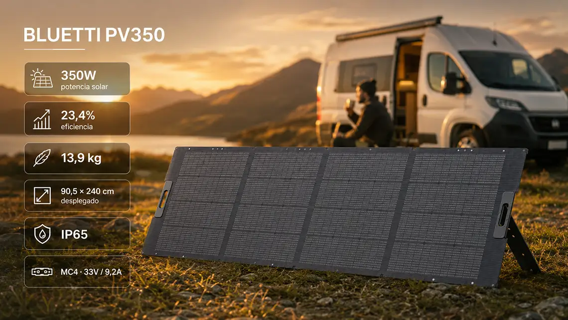 comprar panel solar portátil bluetti caracteristicas