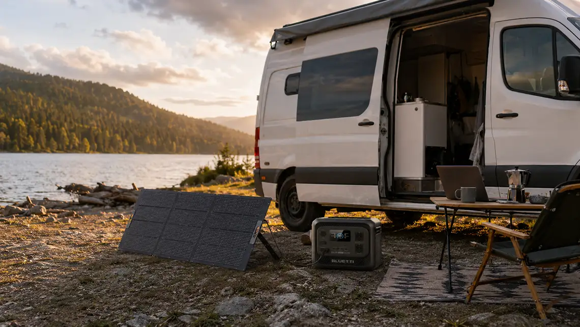 combatir el calor en camper bluetti elite 300 y panel solar portatil pv350 combatir el calor en camper bluetti elite 300 y panel solar portatil pv350